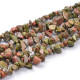 Chips stone kralen ± 5x8mm Unakite - Olive earth brown